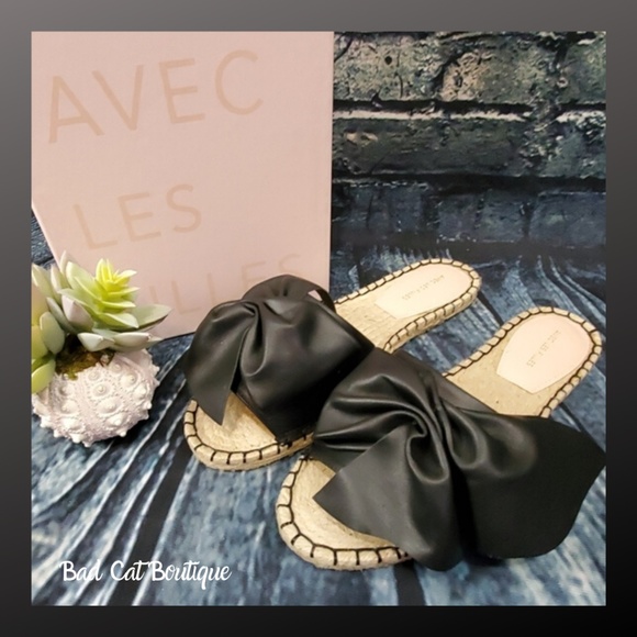 Avec Les Filles Shoes - Avec Les Filles | Gemma Leather Bow Slides